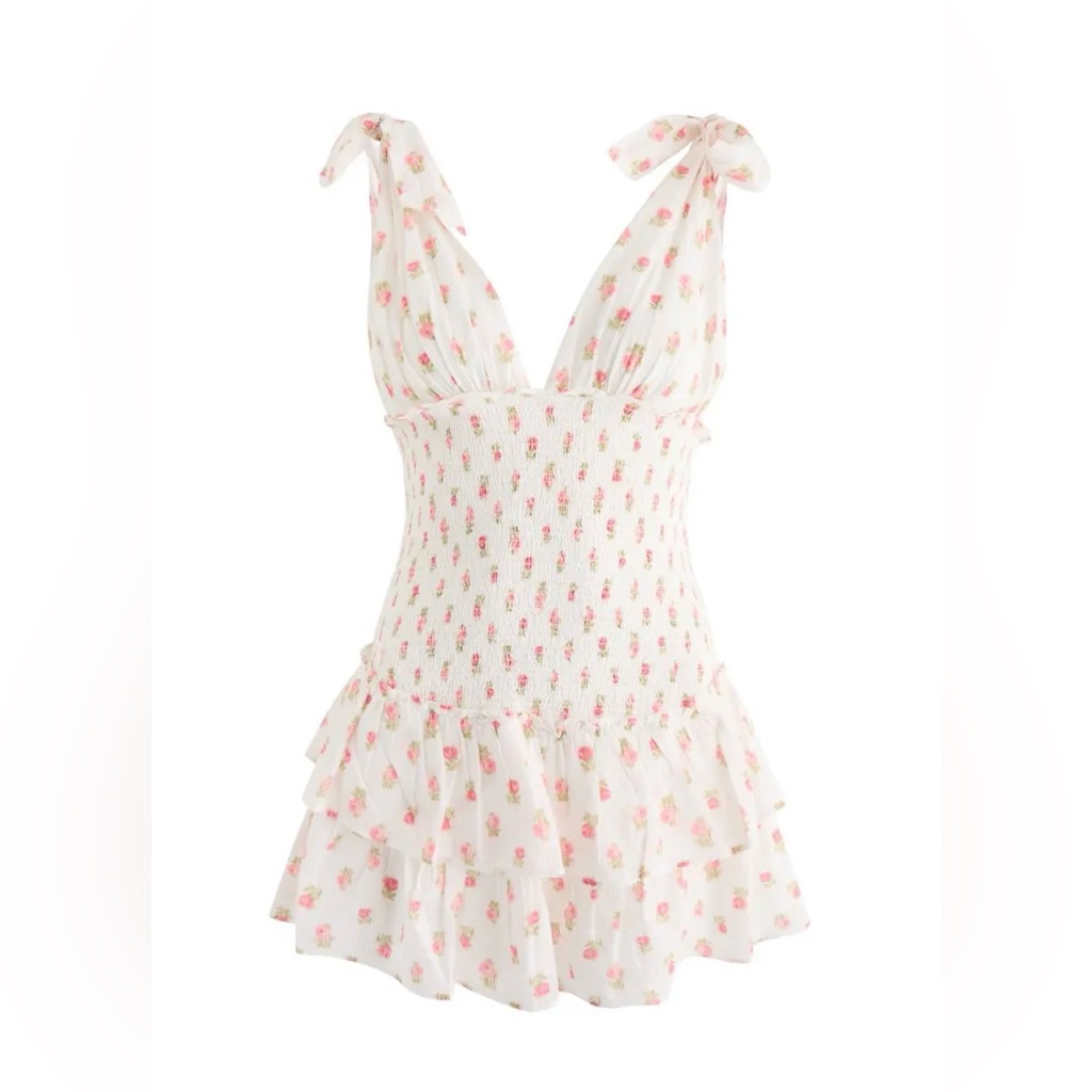 Rossi Floral-Print Cotton Mini Dress Loveshackfancy